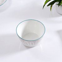 CLG-FLY Household Ceramic Tableware Bowl (Diameter: 14Cm, 7.5Cm),Blue Lace Bowl