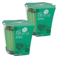 Aroma From Nature Pine Forest 4 oz AireCare Scented Candle - 2 Pack - Aromatherapy Candles - Home Fragrance - Apothecary Glass With Single Wick