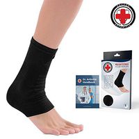 Doctor Developed Ankle Brace/Compression Sleeve/Ankle Support - & Doctor Written Handbook - Protector/Guard with Silicon Gel Pad for Foot Support [Single] (Black, S)