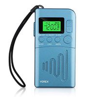 Yorek Portable Pocket AM FM Radio, Sleep Timer Function, Alarm Clock, Preset, LCD Backlight, Earphone Included