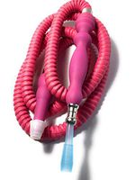 PHARAOH'S Silk Pink Hookah Hose, Washable W/a Grommet & 10 Mouth Tips