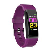 Leoie Bluetooth Smart Watch Heart Rate Blood Pressure Monitor Fitness Tracker Bracelet Purple