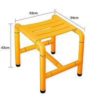 DLT Stainless Steel Height Bath Stool White, Shower Chair Shower Bench Bathtub Stool Seat, Non-Slip Shower Seat Feet for Elderly, Senior, Handicap Disable (Color : Yellow)