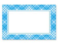 50 pack Blue Plaid BorderNo Sentiment Enclosure Cards (20 unit, 50 pack per unit.)