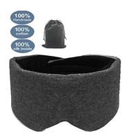 leeken 100% Handmade Cotton Sleep Mask, Eye Mask for Sleeping Adjustable Blinder Blindfold Airplane with Travel Pouch,Sleep mask for Women (Black) …