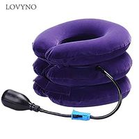 Lovyno Cervical Neck Traction Device,Neck Shoulder Back Head Pain Relief Inflatable Spine Alignment Pillow (Purple)