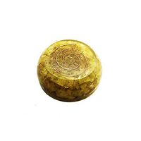 Crocon Citrine Gemstone Orgone Round Shape Disk for Energy Generator Reiki Healing Kit Chakra Stone Balancing EMF Protection Spiritual Home Interior Office Decor Size: 2.5 Inch