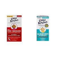 Little Remedies Infant Fever and Gas Relief Solutions (1- Infant Fever & Pain Reliever Grape Flavor 2 oz, 1- Gas Relief Drops 1 oz)