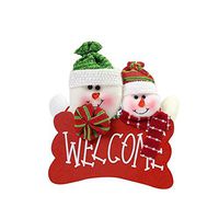 DAWEIF Welcome Sign Front Door Wall Holder Christmas Decoration Snowman Hanging Ornaments Pendant for Office Home Cafe