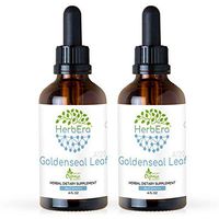 Goldenseal Leaf A120 (2pcs) Alcohol Herbal Extract Tincture, Super-Concentrated Responsibly farmed Organic Goldenseal Leaf (Hydrastis Canadensis) Dried Leaf (2x4 fl oz)