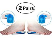 Gel Heel Cups (2 Pair) - Best Shoe Inserts for Heel Spurs - Massaging Cushions Provide Foot Relief - Arch Support & Relieving Sore Plantar Fascia Pain - Shock Absorbing for Running
