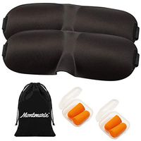 MONTMARLE Sleep Mask for Men and Women, 2 Pack, 100% Light Blockout, Comfortable, Lightweight, Adjustable Eye Cover for Sleeping, Shift Workers and Travellers (Black)