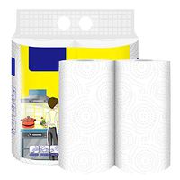 Queentres Kitchen Paper Towel Rolls Oil-absorbing Thickening Roll Kitchen Hand Washing Towel 2 Rolls Kitchen Tissue