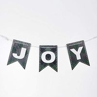33" X 9" X .25" Wood Swag (Joy), White/Black/Green – 70426