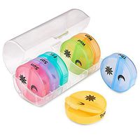 Weekly Pill Box 2 Times a Day, Portable Moisture-Proof Pill Organizer Case with Large Compartment for Vitamins, Supplements, Medication