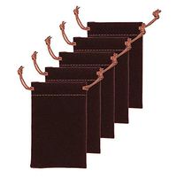 25 Pcs Velvet Cloth Drawstring Bags Jewelry Pouches Bag Gift Packaging Bag Sachet Bag Party Wedding Favor, 2 x 2.75 Inch (Coffee)