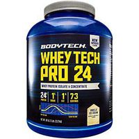 BodyTech Whey Tech Pro 24 Protein Powder Protein Enzyme Blend with BCAA's to Fuel Muscle Growth Recovery, Ideal for PostWorkout Muscle Building Vanilla Ice Cream (5 Pound)