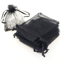Dealglad 50pcs Drawstring Organza Jewelry Candy Pouch Christmas Wedding Party Favor Gift Bags (6x8", Black)