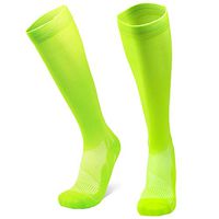 Graduated Compression Socks (Neon yellow/Light blue 1 Pair, US Women 11-13 // US Men 9.5-12.5)
