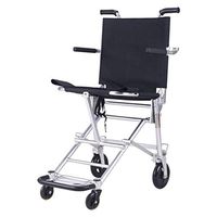 Wheelchairs Wheelchair Aluminum Alloy Wheelchair Elderly Wheelchair Easy Travel Wheelchair Small Portable Trolley Can Bear 100 kg (Color : Black, Size : 436085cm)