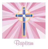 Baptism 3-ply Lunch Napkins, Pink Stained Glass 36 Per Pack