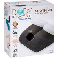 Body Innovations Soothing Foot Warmer Massager by Helen of Troy, Fleece Lined, Heat & Vibration (Black)