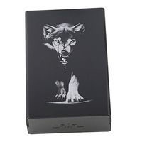 CH 20 Sticks Black Wolf Metal Cigarette Case Automatic Cigarette Tobacco Holder Storage Case Gifts