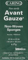 Medline PRM25444H Caring Non-Woven Non-Sterile Gauze Sponges, 4"x4" (Pack of 200)