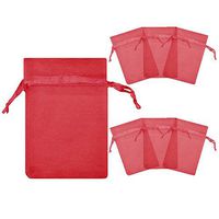 RakrisaSupplies 250Pcs Red Organza Bags 4x6 w/Drawstring | Accurate Sizing, Reinforced Stitching & Crease Free Sheer Organza Pouches