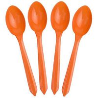 Frozen Dessert Supplies Orange Ice Cream Spoons, 5.75 inch Dessert Party Spoons - Medium-weight, Great Quality, Fast Shipping! 25 Count