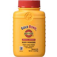 Gold Bond Medicated Body Pwoder 1oz travel Size TSA Compliant (Pack of 6) Plus One Free Pantene Pro-V Deep Fortifying Hair Treatment 1.7oz Tube