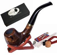 lifevv Lobular Ebony Smoking Pipe Elegant Tobacco Pipe with Accessories and Gift Package