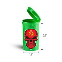 Uni Soviet Flag Skull First Aid Case Pill Container ID 7133G