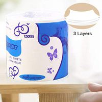 MoO1deer Comfort Toilet Paper 3-Layer Skin Friendly Hotel Home Bars Restroom Bathroom Toilet Roll Paper Tissue for Home Bathroom Hotel White