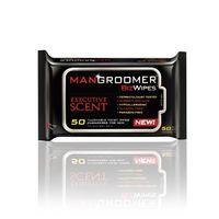 MANGROOMER Biz Wipes Flushable Moist Personal Wipes Engineered for Men, Executive Scent, 50 Wipes (Pack of 6)