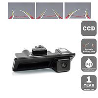 CCD Rear Camera View Dynamic Guidance Line for Audi A4L A5 A3 Q3 Q5 RS6 for VW Passat Tiguan Jetta Sharan Touareg Lavida Skoda, Car Rear View Trunk Handle Camera