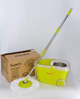 Supera Magic Wring Microfibre Spin Mop, Big-Wheel-Walkable Bucket Floor Cleaning System, Upgraded Detachable Stainless Steel Spin-Drying Basket, Detachable Built-in Soap Bottle, One Extra Mop Refill