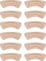 Hotop 6 Pairs Heel Cushion Pads Heel Shoe Grips Liner Self-Adhesive Shoe Insoles Foot Care Protector (Khaki)