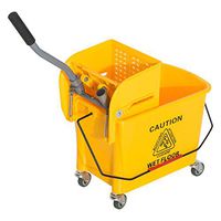 5 Gallon Mini Press Mop Bucket with Wringer 20 Quart Rolling Cart Yellow, Mopping Cleaning Tools