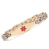 Tarring Free Engraving Gold Mermaid Medical id Bracelets for Girl-Stainless Steel(7.5)