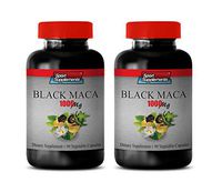 Stamina Booster for Men - Black MACA 1000 MG Dietary Supplement - Black maca Supplement - 2 Bottles 180 Vegetable Capsules
