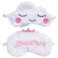 ACTLATI Cute Sleep Eye Mask Cartoon Breathable Blindfold with Elastic Strap Soft Eye Cover for Night Sleeping, Travel, Nap (Clouds+Queen Eye mask)