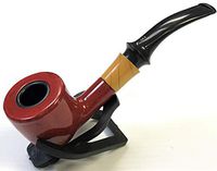 Eclipse Durable Large 6.25" Red Wood Finish Tobacco Herb Smoking Pipe Set, PIP703