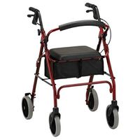 Rollator Zoom 22 Aluminum Rolling Walker Weight Capacity 300 lbs (Red)