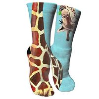 antspuent Funny Giraffe Compression Socks Unisex Printed Socks Crazy Patterned Fun Long Cotton Socks Over The Calf Tube