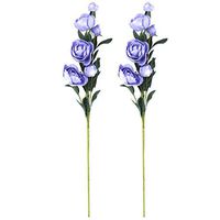 uxcell Foam Living Room Camellia Shaped Table Desk DIY Decor Artificial Flower 2 Pcs Purple