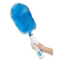 skyt Spin Duster Motorized Dust Wand, Motorised Wireless Duster 2 Heads Extension Pole 18"