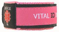 Youth/small adult - Teen Adjustable Medical Alert ID Bracelet~Pink
