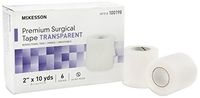 McKesson 100198 Premium Surgical Tape, Transparent, 2" Width, 10 yd. Length, 2" Width, 360" Length (Pack of 6)