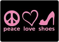 Chase Grace Studio Peace Love High Heels Lady Shoes Vinyl Decal Sticker|PINK|Cars Trucks Vans SUV Laptops Wall Art|7.5" X 3"|CGS422